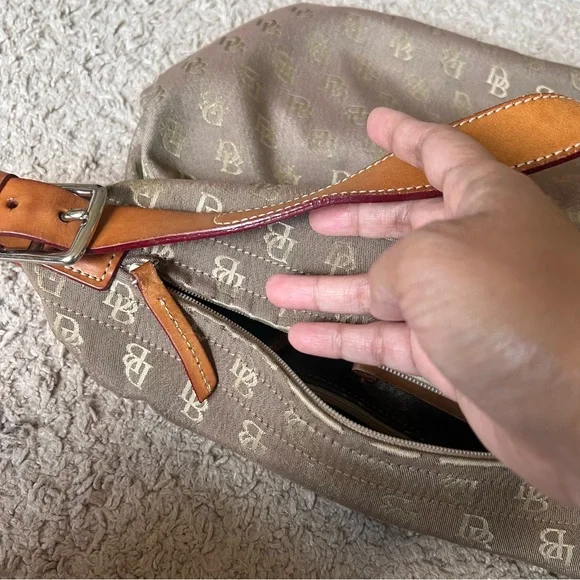 DOONEY AND BOURKE Monogram DB Canvas Shoulder Handbag Purse Bag - Picture 9 of 15